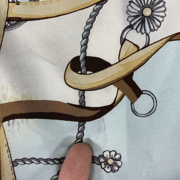 Vtg Y2K Cache Shirt Womens 10 Silk Satin Chain Equestrian Mob Wife Gold Snaps - Picture 10 of 14